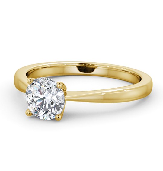 Round Diamond Classic 4 Prong Engagement Ring 18K Yellow Gold Solitaire ENRD129_YG_THUMB2 