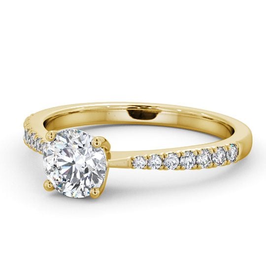  Round Diamond Engagement Ring 18K Yellow Gold Solitaire With Side Stones - Noelle ENRD129S_YG_THUMB2 
