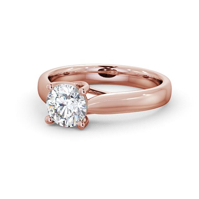Round Diamond Engagement Ring 9K Rose Gold Solitaire - Dulwich ENRD12_RG_FLAT