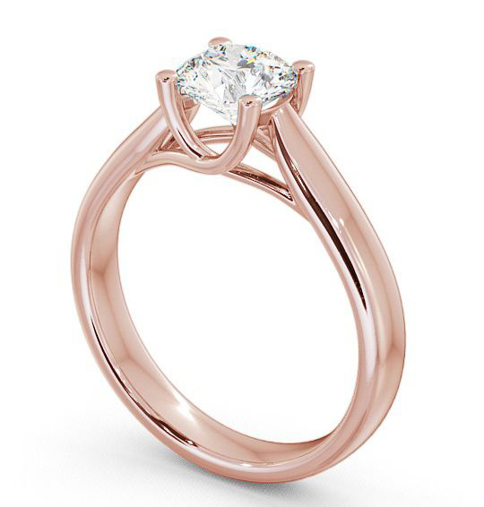 Round Diamond Wide Band Engagement Ring 9K Rose Gold Solitaire ENRD12_RG_THUMB1