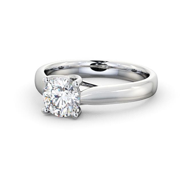 Round Diamond Engagement Ring Platinum Solitaire - Dulwich ENRD12_WG_FLAT