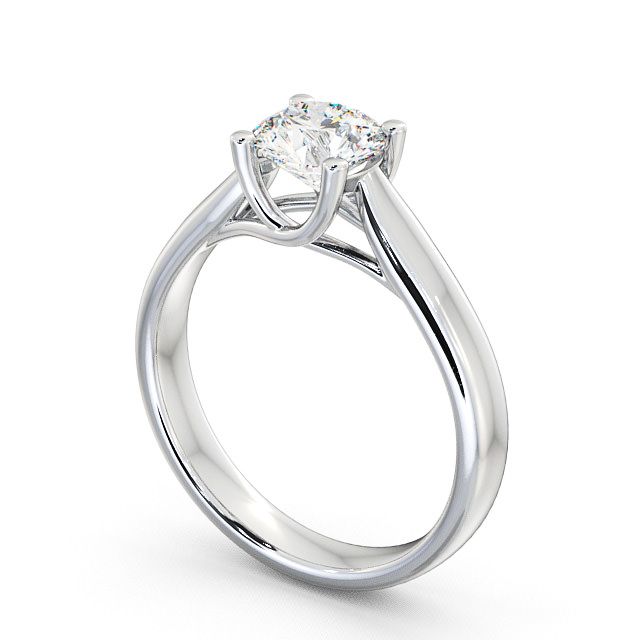 Round Diamond Engagement Ring 18K White Gold Solitaire - Dulwich ENRD12_WG_SIDE