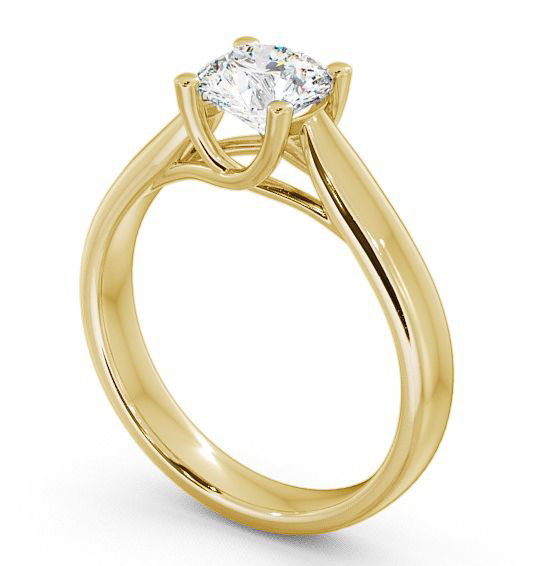 Round Diamond Wide Band Engagement Ring 18K Yellow Gold Solitaire ENRD12_YG_THUMB1 