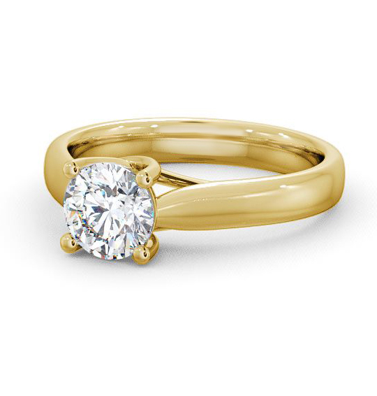 Dulwich Round Diamond Engagement Ring Wide Band ENRD12_YG_THUMB2 