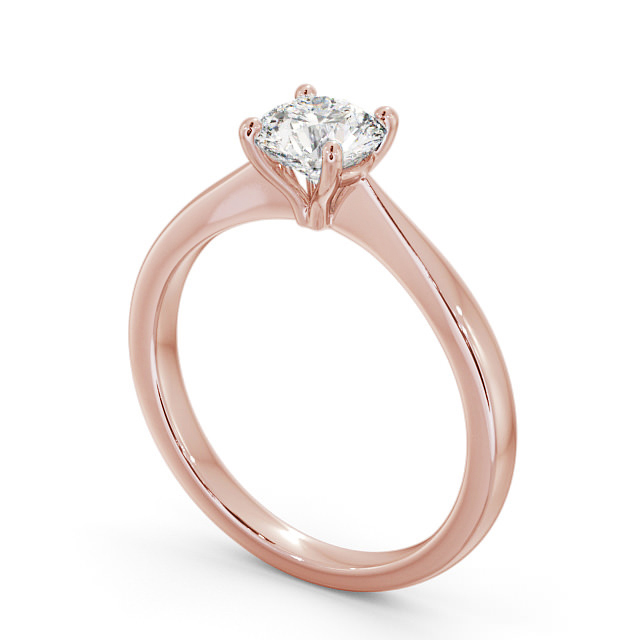 Round Diamond Engagement Ring 9K Rose Gold Solitaire - Corby ENRD130_RG_SIDE