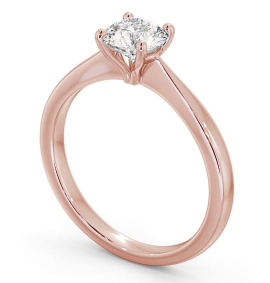 Round Diamond Traditional 4 Prong Engagement Ring 18K Rose Gold Solitaire ENRD130_RG_THUMB1