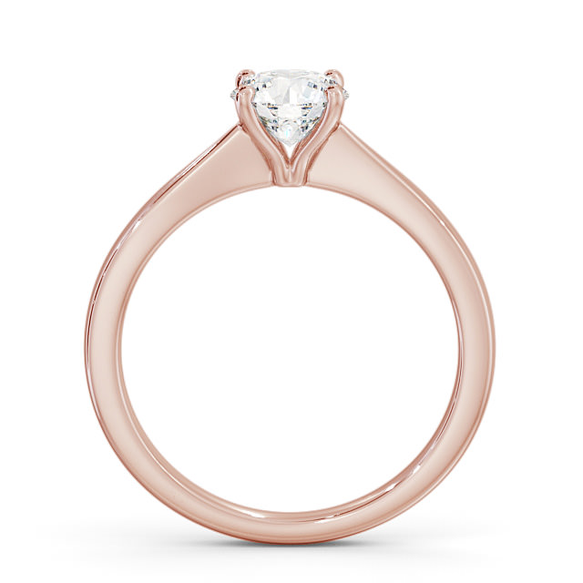 Round Diamond Engagement Ring 18K Rose Gold Solitaire - Corby ENRD130_RG_UP