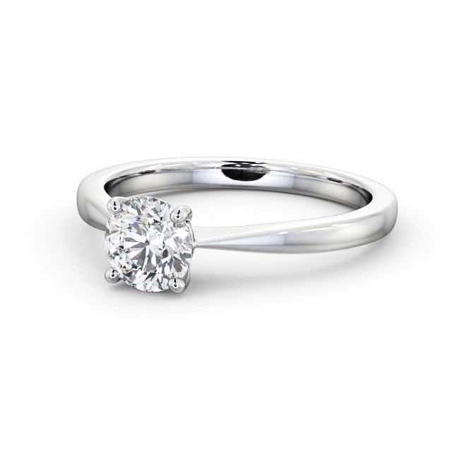 Round Diamond Engagement Ring Platinum Solitaire - Corby ENRD130_WG_FLAT