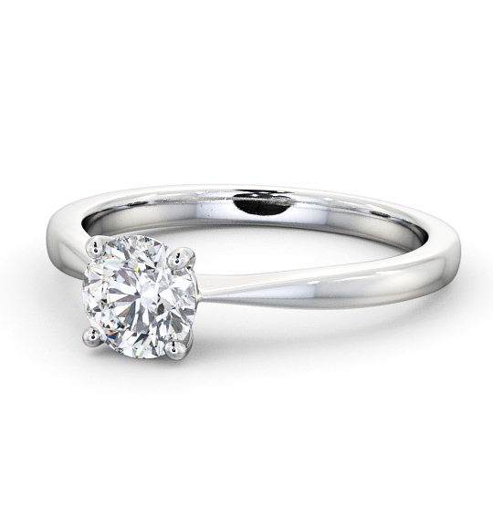 Round Diamond Traditional 4 Prong Engagement Ring 18K White Gold Solitaire ENRD130_WG_THUMB2 