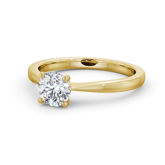 Round Diamond Engagement Ring 9K Yellow Gold Solitaire - Corby ENRD130_YG_FLAT