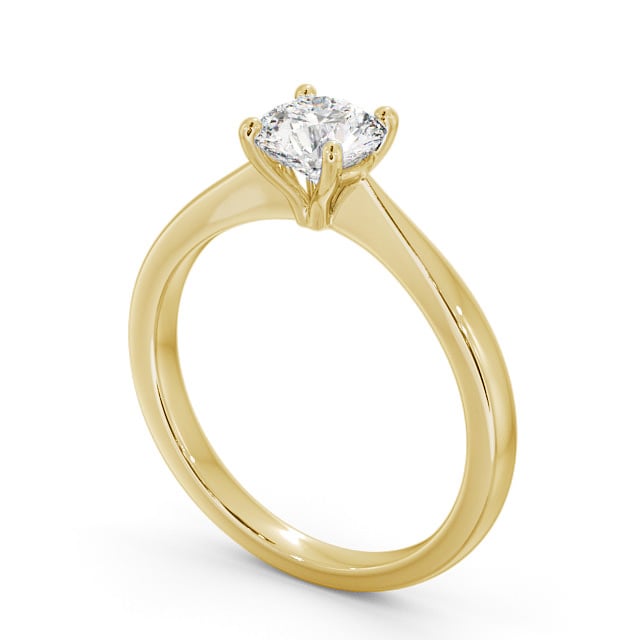 Round Diamond Engagement Ring 9K Yellow Gold Solitaire - Corby ENRD130_YG_SIDE