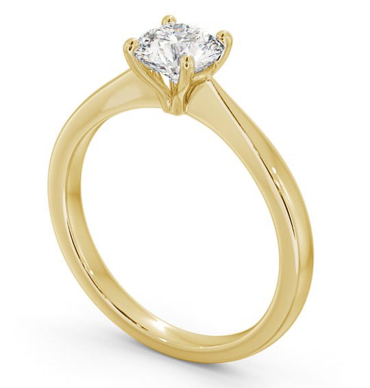 Round Diamond Traditional 4 Prong Engagement Ring 18K Yellow Gold Solitaire ENRD130_YG_THUMB1 