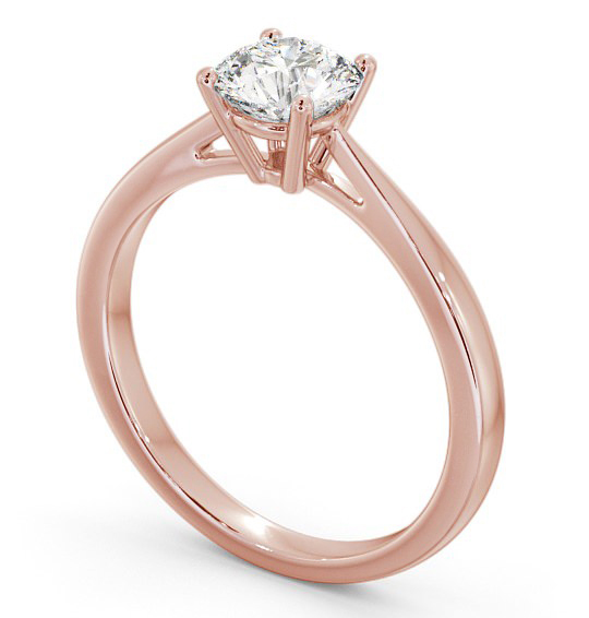 Round Diamond Classic 4 Prong Engagement Ring 18K Rose Gold Solitaire ENRD131_RG_THUMB1
