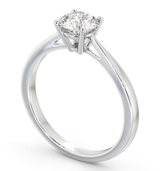 Round Diamond Classic 4 Prong Engagement Ring 18K White Gold Solitaire ENRD131_WG_THUMB1