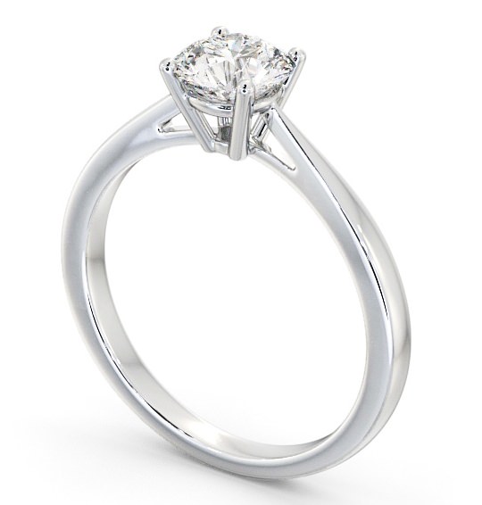 Round Diamond Classic 4 Prong Engagement Ring 18K White Gold Solitaire ENRD131_WG_THUMB1 