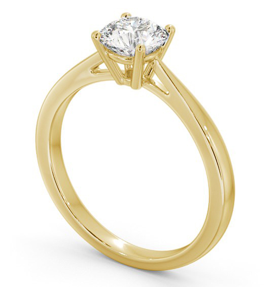 Round Diamond Classic 4 Prong Engagement Ring 9K Yellow Gold Solitaire ENRD131_YG_THUMB1