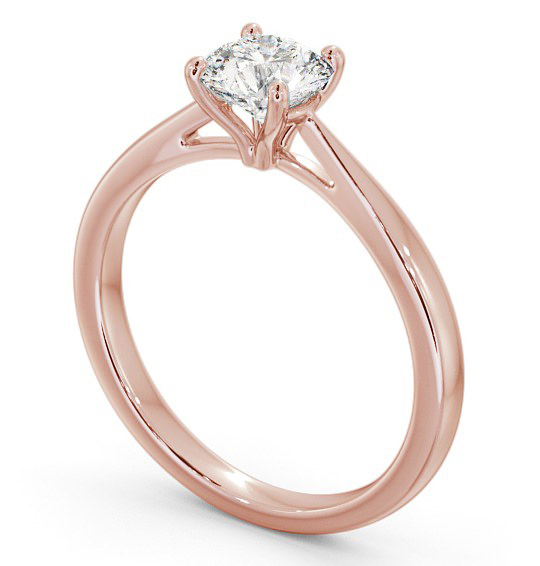 Round Diamond Classic Style Engagement Ring 18K Rose Gold Solitaire ENRD132_RG_THUMB1