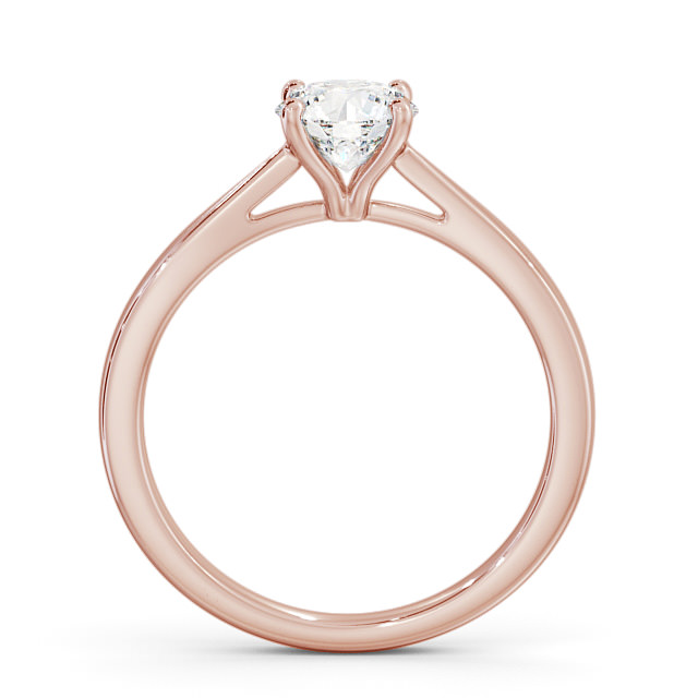 Round Diamond Engagement Ring 9K Rose Gold Solitaire - Liberty ENRD132_RG_UP