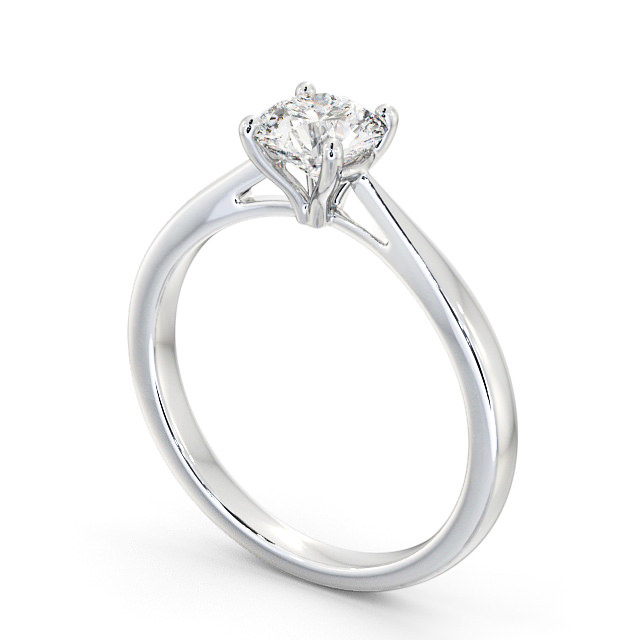 Round Diamond Engagement Ring 9K White Gold Solitaire - Liberty ENRD132_WG_SIDE