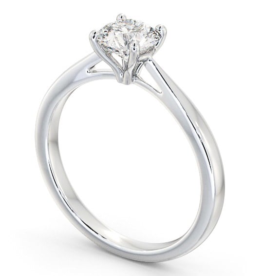 Round Diamond Classic Style Engagement Ring 18K White Gold Solitaire ENRD132_WG_THUMB1 