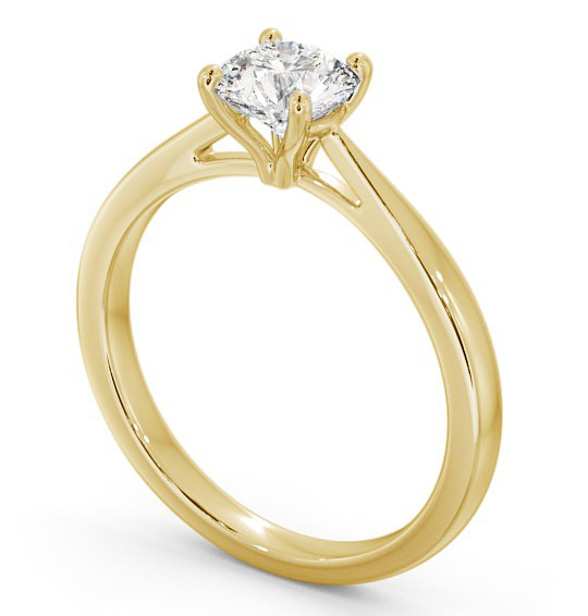 Round Diamond Classic Style Engagement Ring 18K Yellow Gold Solitaire ENRD132_YG_THUMB1 