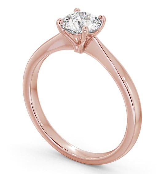 Round Diamond Classic Style Engagement Ring 18K Rose Gold Solitaire ENRD134_RG_THUMB1