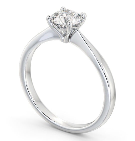 Round Diamond Classic Style Engagement Ring 18K White Gold Solitaire ENRD134_WG_THUMB1 