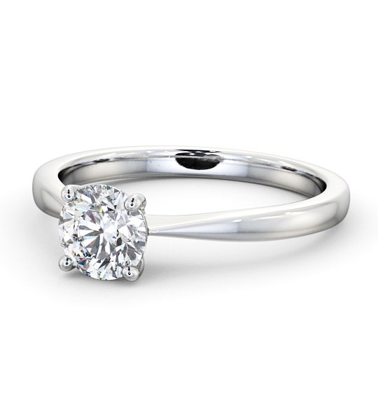 Round Diamond Classic Style Engagement Ring 18K White Gold Solitaire ENRD134_WG_THUMB2 