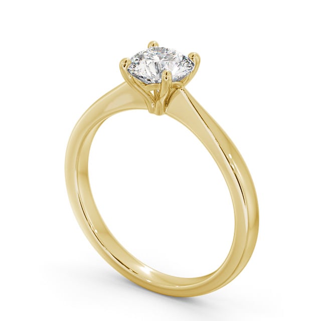 Round Diamond Engagement Ring 18K Yellow Gold Solitaire - Rose ENRD134_YG_SIDE