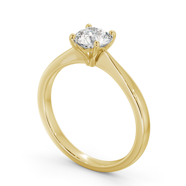 Round Diamond Engagement Ring 9K Yellow Gold Solitaire - Rose ENRD134_YG_SIDE