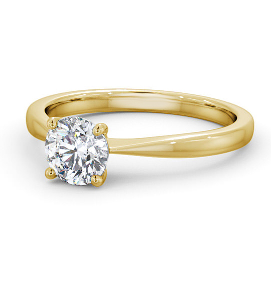 Rose Round Diamond Engagement Ring Tapered Band ENRD134_YG_THUMB2 