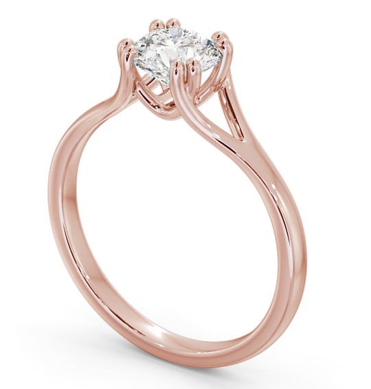 Round Diamond Split Band Engagement Ring 9K Rose Gold Solitaire ENRD135_RG_THUMB1