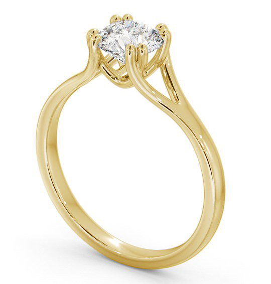 Round Diamond Split Band Engagement Ring 18K Yellow Gold Solitaire ENRD135_YG_THUMB1