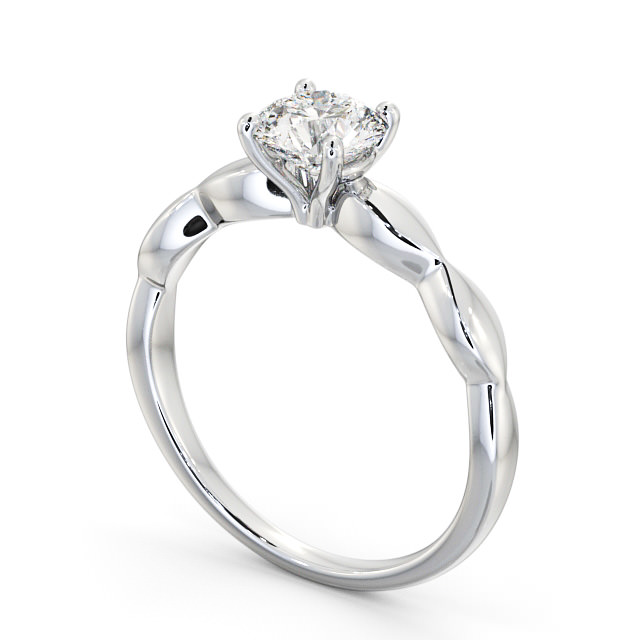 Round Diamond Engagement Ring Platinum Solitaire - Disley ENRD136_WG_SIDE