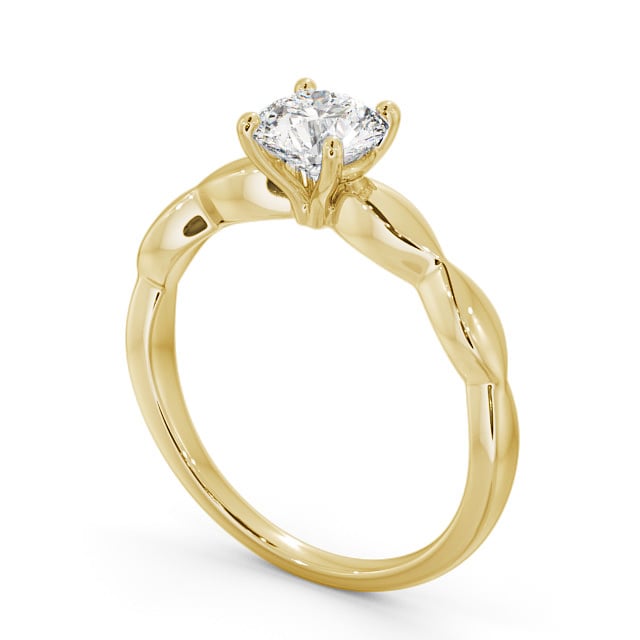 Round Diamond Engagement Ring 18K Yellow Gold Solitaire - Disley ENRD136_YG_SIDE