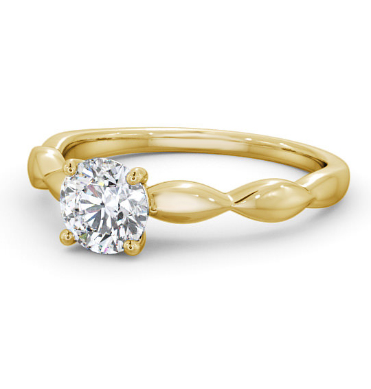 Disley Round Diamond Engagement Ring Unique Band ENRD136_YG_THUMB2 