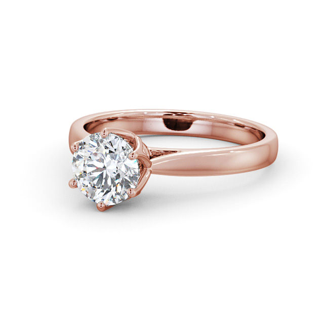 Round Diamond Engagement Ring 18K Rose Gold Solitaire - Abigail ENRD137_RG_FLAT