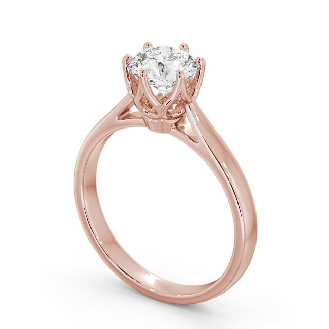 Round Diamond Engagement Ring 18K Rose Gold Solitaire - Abigail ENRD137_RG_SIDE