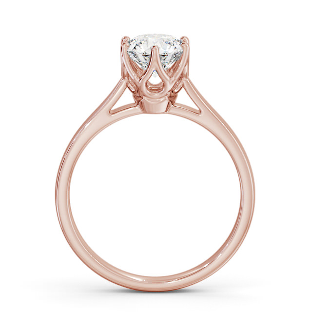 Round Diamond Engagement Ring 18K Rose Gold Solitaire - Abigail ENRD137_RG_UP