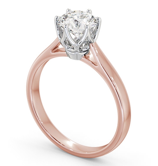 Round Diamond Regal Design Engagement Ring 18K Yellow and White Gold Solitaire ENRD137_RWG_THUMB1 