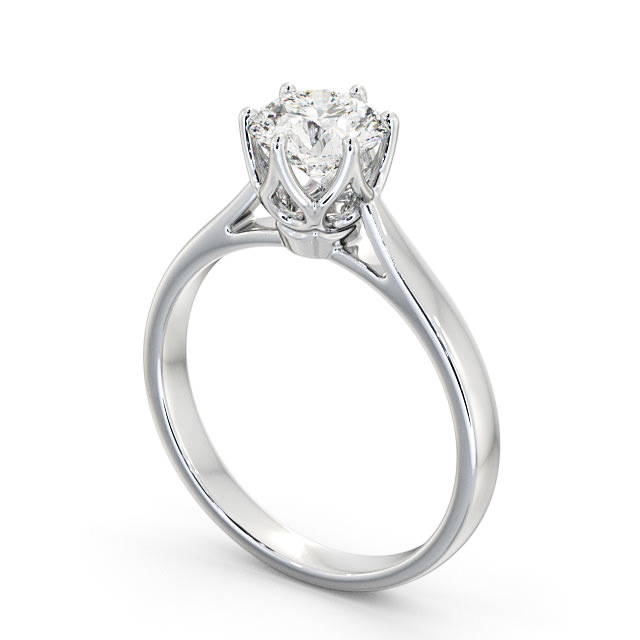 Round Diamond Engagement Ring Platinum Solitaire - Abigail ENRD137_WG_SIDE