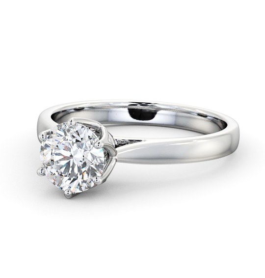 Round Diamond Regal Design Engagement Ring 9K White Gold Solitaire ENRD137_WG_THUMB2 