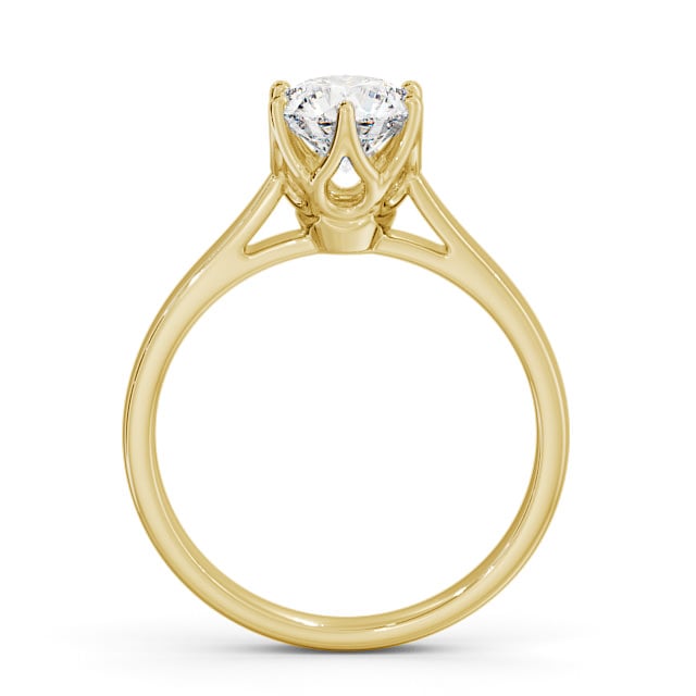 Round Diamond Engagement Ring 9K Yellow Gold Solitaire - Abigail ENRD137_YG_UP