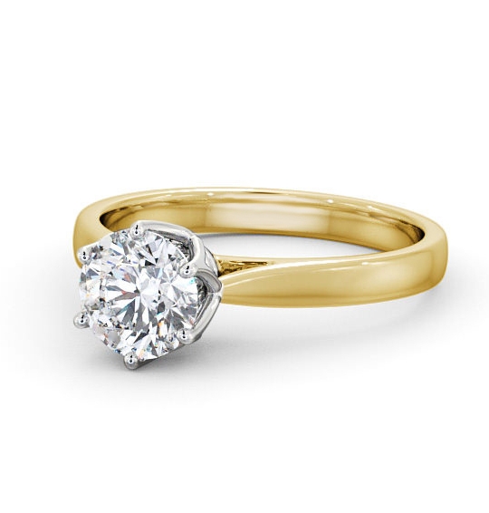 Abigail Round Diamond Engagement Ring Six Claw Basket Setting ENRD137_YWG_THUMB2 