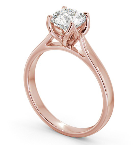 Round Diamond with leaf Shaped Prongs Engagement Ring 9K Rose Gold Solitaire ENRD138_RG_THUMB1