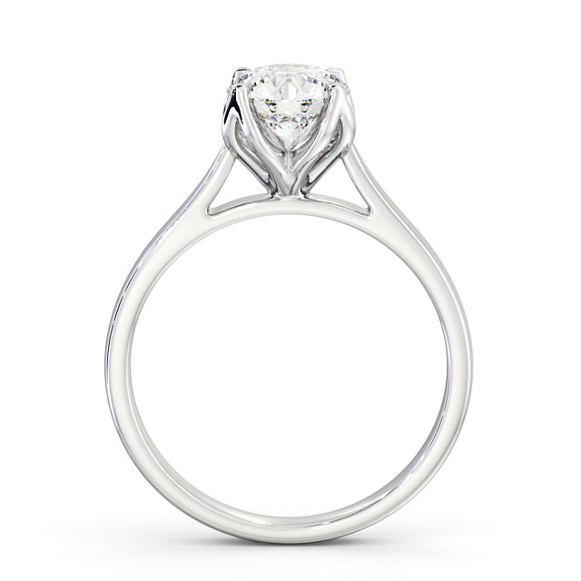 Round Diamond Engagement Ring 9K White Gold Solitaire - Floralie ENRD138_WG_UP