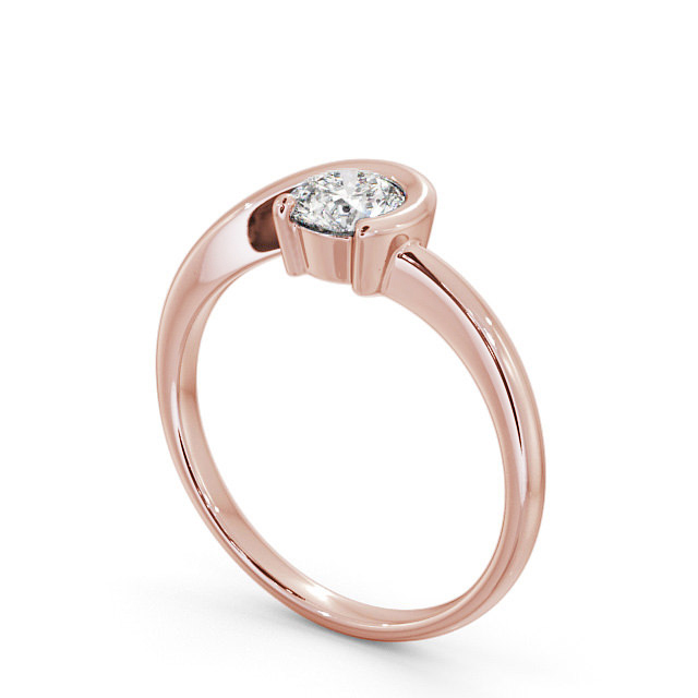 Round Diamond Engagement Ring 18K Rose Gold Solitaire - Duvile ENRD139_RG_SIDE