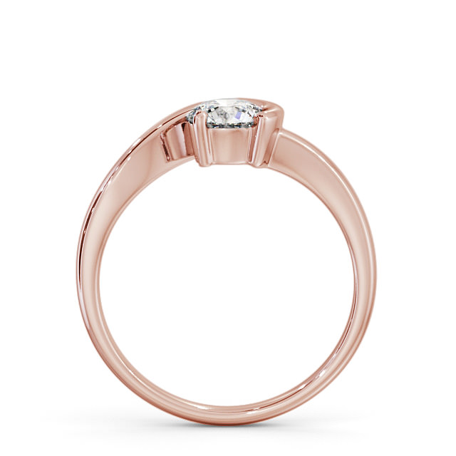 Round Diamond Engagement Ring 18K Rose Gold Solitaire - Duvile ENRD139_RG_UP