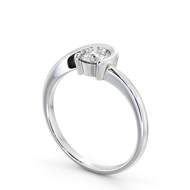 Round Diamond Engagement Ring Platinum Solitaire - Duvile ENRD139_WG_SIDE