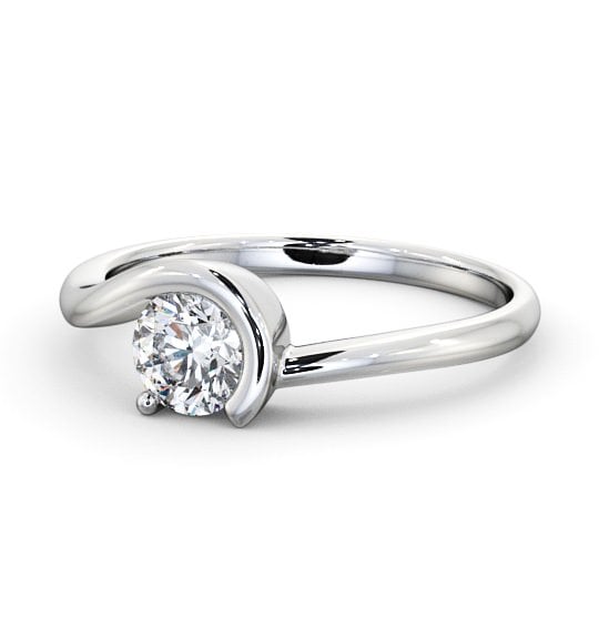 Round Diamond Half Bezel Engagement Ring 18K White Gold Solitaire ENRD139_WG_THUMB2 